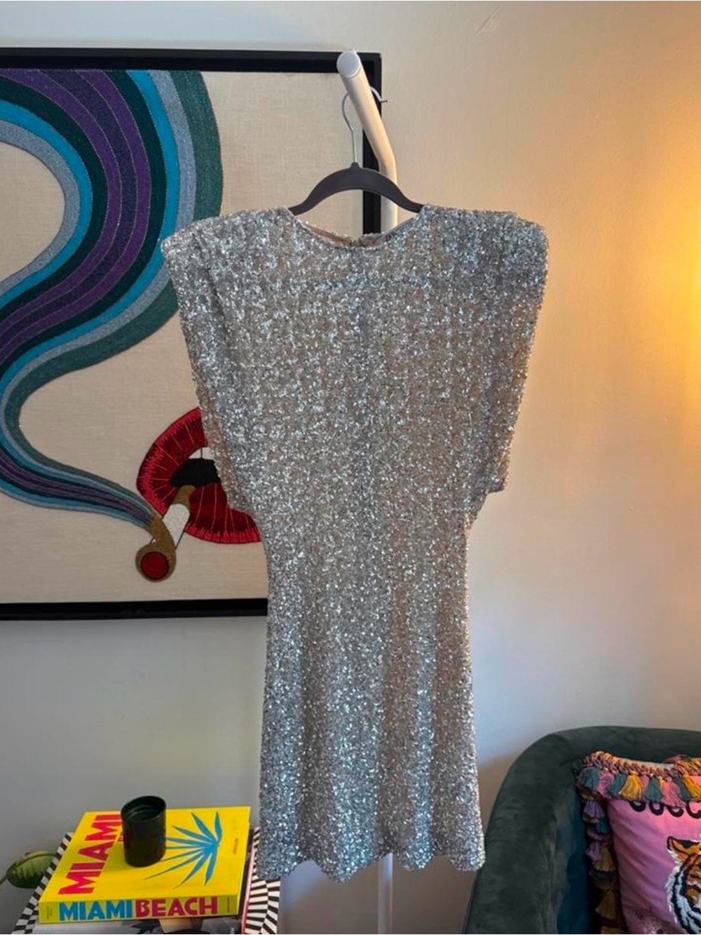 Zara Silver Sequin Mini Dress